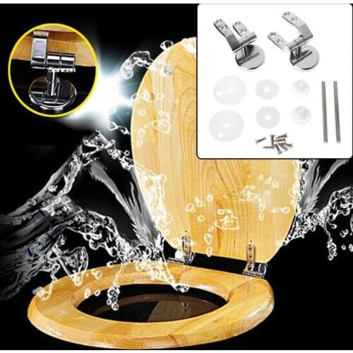 Alloy Toilet Seat Hinges Mountings Set Chrome with Screws For Toilet Accessories