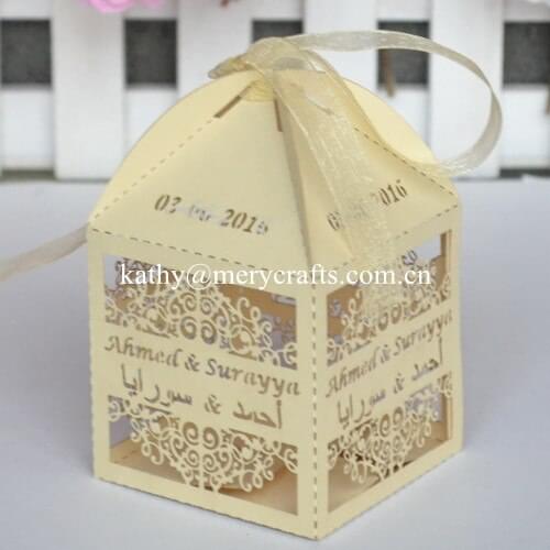 Laser Cut Candy Gift Boxes with ribbon Wedding Party Favor box pouch wedding boxes party candy bags wedding favors
