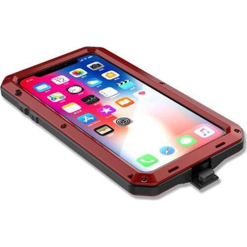 For iPhone XR XS Max Shockproof Doom Armor Shockproof Metal Case for iPhone XR X Xs Max Anti-knock Heavy Duty Cover Screen Glass