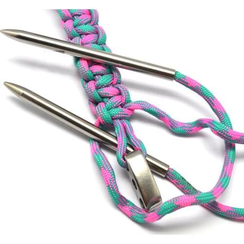 2pcs Paracord Rope Bracelet Knitting Needle Stainless Steel For Laces Strings 550 Paracord Etc Stainless Weaving Needles Tool