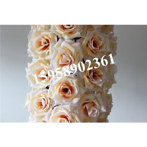 SPR champagne-Big rose petals Wedding road lead flowers Bouquets Wedding road cited flowers and arch decoration