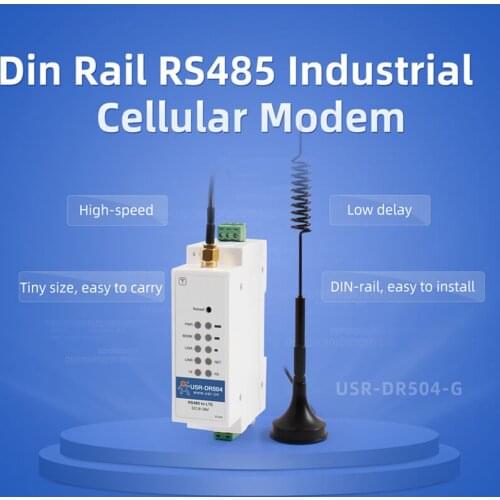 USR-DR504-G Din Rail RS485 Industrial Cellular Modems DC9-36V Global Bands 4G Network Data Transmission with Sim Card Slot