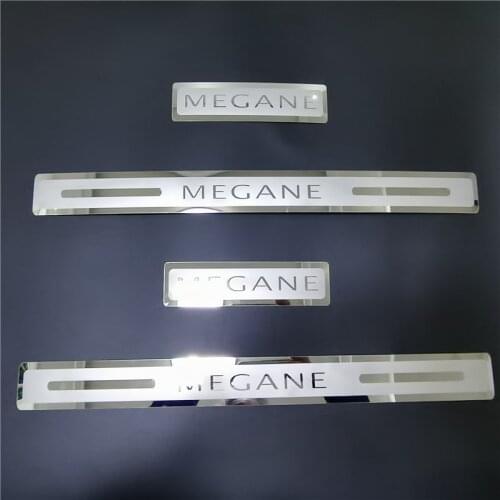 Ultrathin Stainless Steel Door Sill Scuff Plate Stickers For Renault Megane 2009-2020 2021 Welcome Pedal Styling Car Accessories