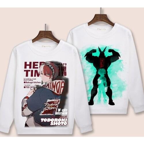 My Hero Academia Cosplay Hoodie Izuku Midoriya Shouto Todoroki Hoodies Winter Autumn Fleece Sweatshirts Casual Pullover Costume