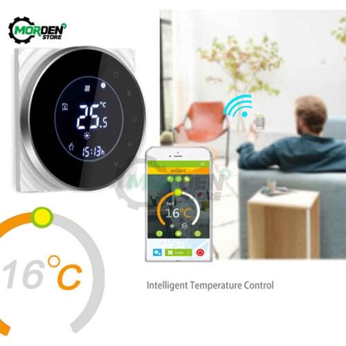 WiFi Smart Touch Thermostat Temperature Wireless Controller For Water/Electric Floor Heating Water/Gas Boiler Works Home Use