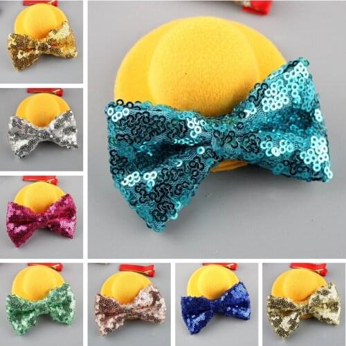 Sweet Kids Girls Glitter Shiny Sequined Bow Bowknot Hair Headdress boutique cheer bows women headband hair accessories