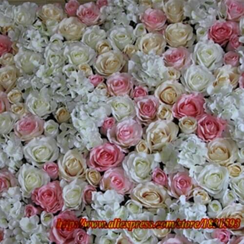 10pcs/lot Artificial silk rose and hydrangea flower wall wedding background decoration road lead decoration TONGFENG