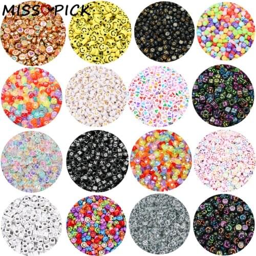 100pcs Gold Acrylic Beads Round Flat Colorful Letter Alphabet Loose Spacer Beads for Jewelry Making DIY Bracelet Accessories