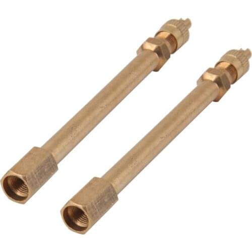 2X Brass Tyre Wheel Valve Extension Extender Caps Stem Car Truck Van Caravan