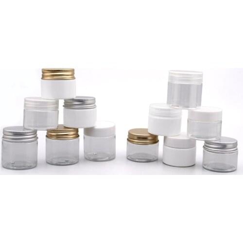 5pcs 20g 30g Plastic Clear Empty Makeup Jar DIY Travel Cosmetic Portable Container