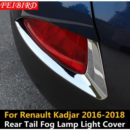 ABS Chrome Accessories Rear Behind Fog Light Lamp Decoration Molding Cover Trim 1 pair For Renault Kadjar 2016 2017 2018