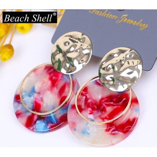 Multicolor acrylic Earrings 2020 boho style simple geometric hanging women simple fashion trendy jewelry statement fashion