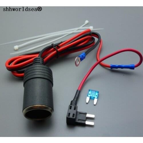 Shhworldsea 1M 1.5mm2 Car Cigarette Cigar Lighter DC12V Extension Mini Fuse Tap Holder Lead