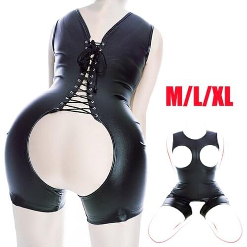 BDSM Leather Straitjacket,Open Butt Crotchless Bodysuit Harness,Sexy Cupless Bra SM Bondage Flirting Slave Slutty Female Sex Toy