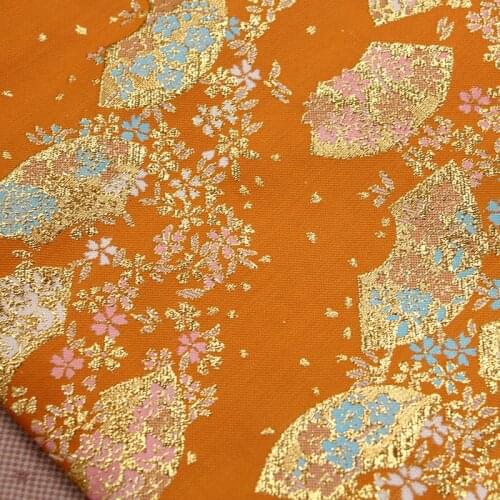 CF261 3colors 100*94cm Fans Plum Blossom Chinese Silk Jacquard Satin Fabric Garment Fabric For Cheongsam DIY Fabric For Sewing