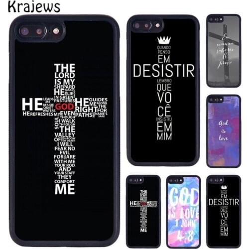Krajews Bible Jesus Christ Christian Quotes Phone Case For iPhone 5 6 7 8 plus 11 12 Pro X XR XS Max Samsung Galaxy S7 S8 S9 S10