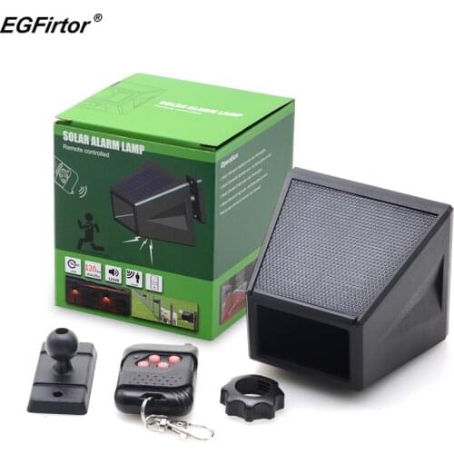 Solar Motion Sensor Alarm Lamp Remote Control Anti-animal Driver Professional Alarm Anti-theft Explosion Flash Alarm Siren