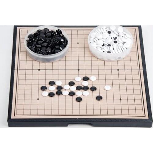 Child learning Gobang chess Gomoku Black and White go chess Pawn Portable Folding Board weiqi