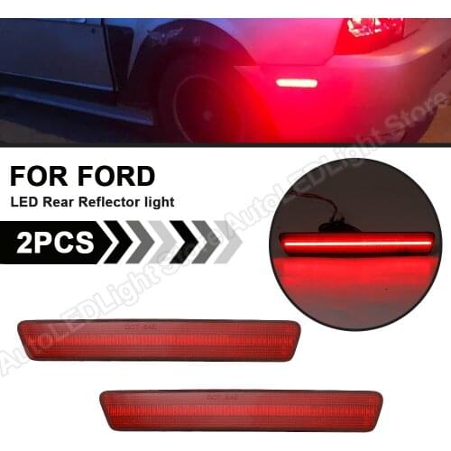 For 1999 2000 2001 2002 2003 2004 Ford Mustang 1999 2000 2001 2002 2003 2004 LED Rear Bumper Reflector Side Marker Light Lamp