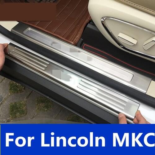 For Lincoln MKC welcome pedal refires door sill strip parts Threshold Scratchproof Guard Interior decoration Auto Accessories