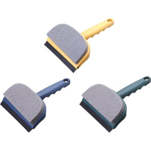 Wall Glass Cleaning Brush Double-Sided Brush Head Dual-Purpose Glass Mirror Cleaning Scouring Pad Sponge