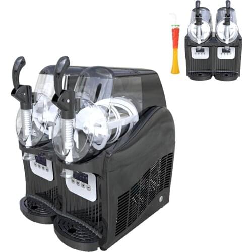 Commercial Slushy Machine 2L x 2 Double Tank Electric Automatic Slush Maker Machine Frozen Drink Snow Melting Machine 300W