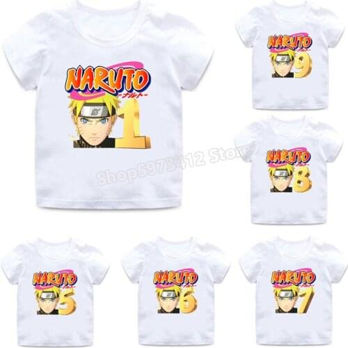 Naruto and Sasuke T-shirt Digital 1-10 Kids Clothes Boys Tops Girls Tees Anime Figure Printed Shirts Summer Short Sleeve Gifts