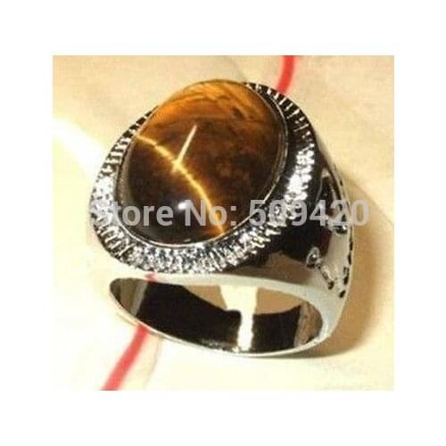 Hot sell Beautiful tibet tigers-eye mens Natural stone ring size:9 10 11 Bridal jewelry