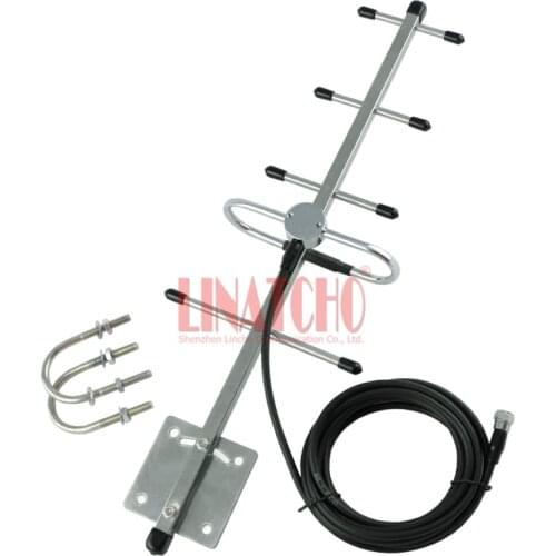 1.2ghz stainless steel 5 elements yagi 3 meters RG58U cable cctv transmitter outdoor yagi antenna F male connector