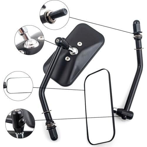 Classic Black Motorcycle Rearview Mirrors 8mm Thread Rear Side View Mirror For Harley XL 883 Road King CB400 GN250