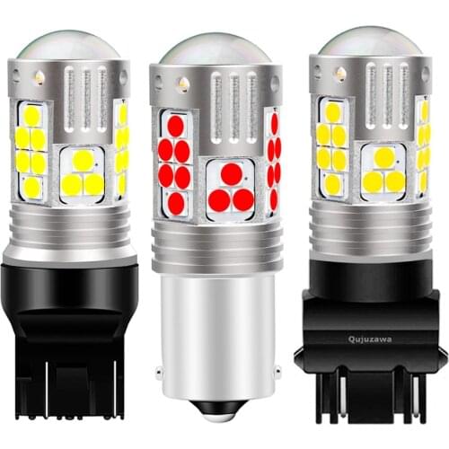 2PC 1156 BA15S P21W 1157 BAY15D P21/5W BAU15S T20 7443 W21/5W 7440 W21W T25 3157 LED Bulbs Car Brake Light Auto Reverse Lamp 12V