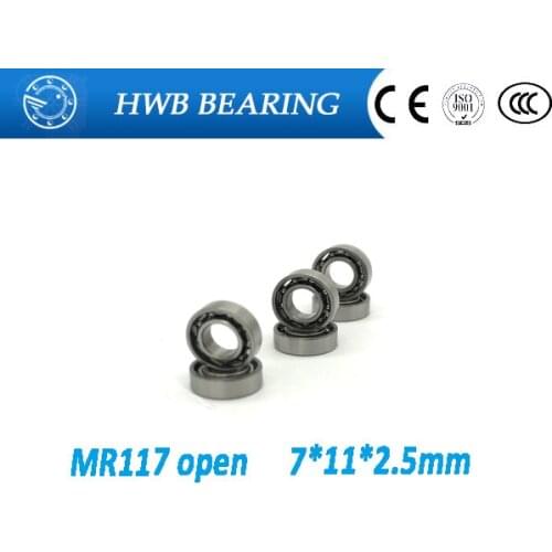 Free Shipping 10 PCS MR117 open 7x11x2.5 mm open type mr117 Miniature Ball Bearings L-1170 open