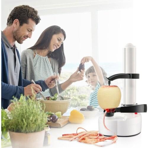 Multifunctional Automatic Electric Potato Peeler Rotating Fruits Vegetables Cutter Kitchen Peeling Tool for Fruit Vegetables