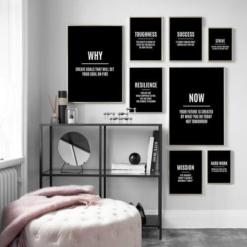 Mission Start Motivational Quotes Fitness Poster Home Decor Inspirational Wall Art Canvas Painting Wall Pictures for Living Room