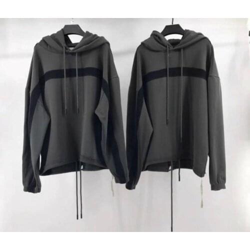 Mens Pullover Oversized Front Band to the Sleeve End Overlong Yeezy Hoodie / Drop shoulder style