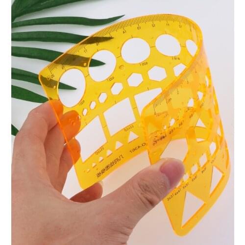 2021 New K Resin Circles Squares Triangle Geometric Template Ruler Stencil Measuring Tool