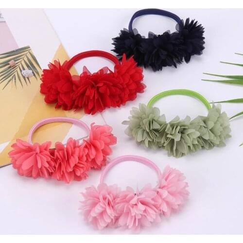 OMSJ 2019 New 1 PCS Vintage Flowers Hair Ring 5 Colors Fashion Girl Elastic Hair Bands Horsetail Tie Headwear Hair Accessories