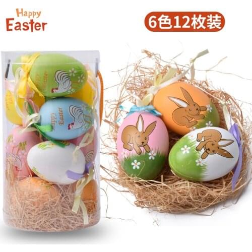 Easter decoration pendant 12 tube painted egg pendant spring decoration