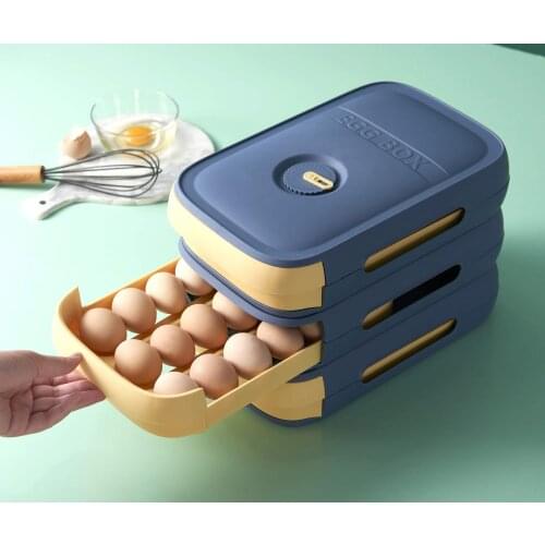 Plastic storage box drawer storage box plastic box storage egg refrigerator storage box drawer single egg tray