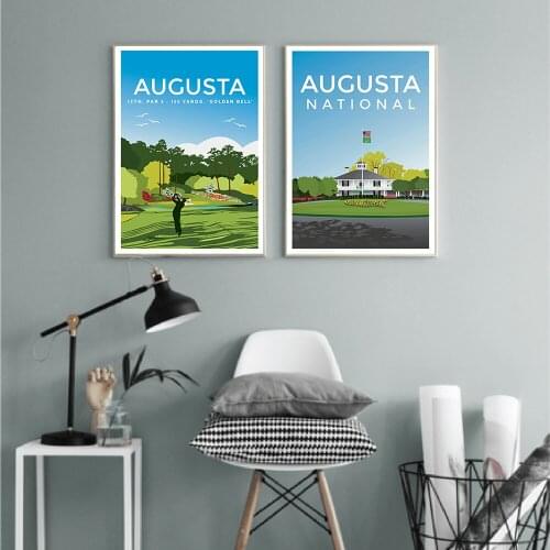 US Masters Golf Travel Poster Print Christmas Gift for Prints Classic Pose Canvas Painting On Wall Art Decor Picture For Living