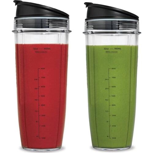 Behogar 32oz Transparent Plastic Replacement Cup Part Accessories for Nutri Ninja 900W 1000W Blender Juicer