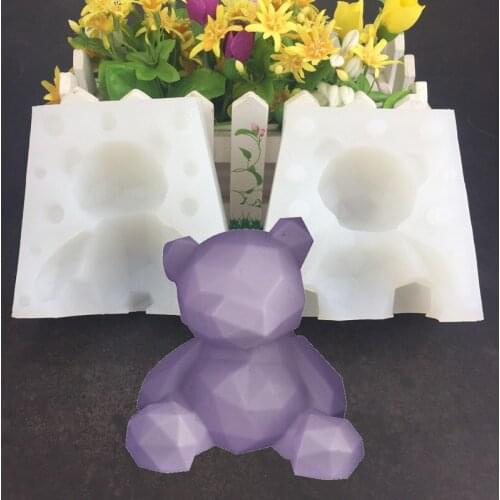 QIQIPP DIY Baking Geometric Bear Car Aromatherapy Cake adorned with sugar clay Drip chocolate Silicone mold