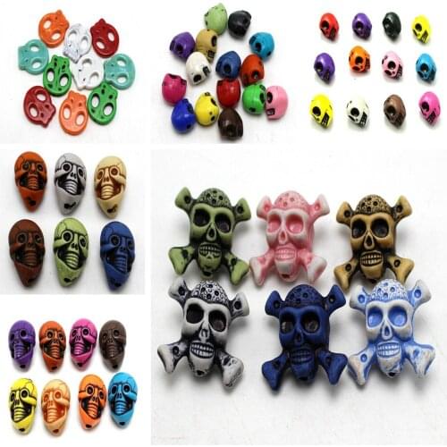 Craft DIY Mixed Color Large Halloween Gothic Skull Acrylic Beads Various Shape