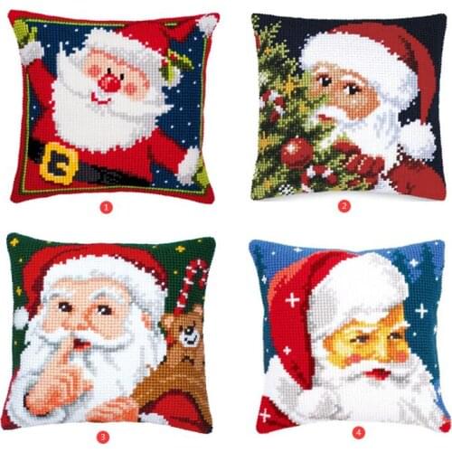 Christmas Embroidery Pillow Knoop Pakket Needlework Set Latch Hook Cushion Button Package Decor