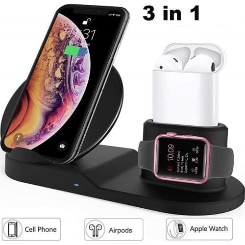 AU UK wall charger QI 3 in 1 wireless charger Stand for iPhone 12 11 Airpods Apple Watch Charger Quick Charging For Apple Watch