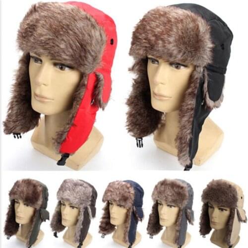 2018 Brand New Unisex Trapper Bomber Warm Russian Trooper Caps Hat EAR FLAPS Winter Ski Hat Men Women Cap New Bomber Hats