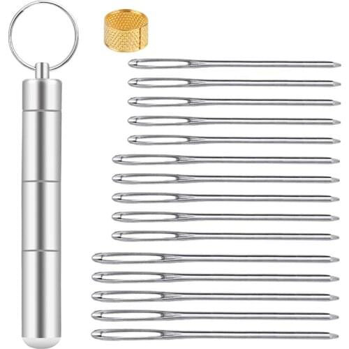 LMDZ Large Eye Blunt Sewing Needles, 2.7 inch/2.3 inch/1.9 inch Sewing Stitch Needle Handmade Leather Needle