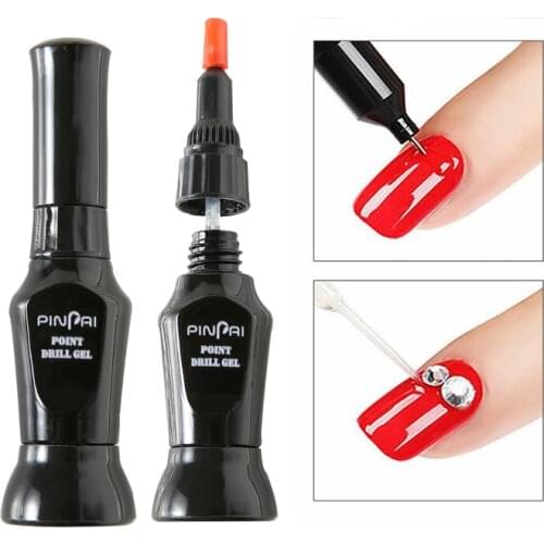 Nail Art Rhinestones DIY Gel Glue UV Adhesives Sticky Crystal Gems Diamond Decor Dual Use Brush Needle Nail Glue Nail Art Tips