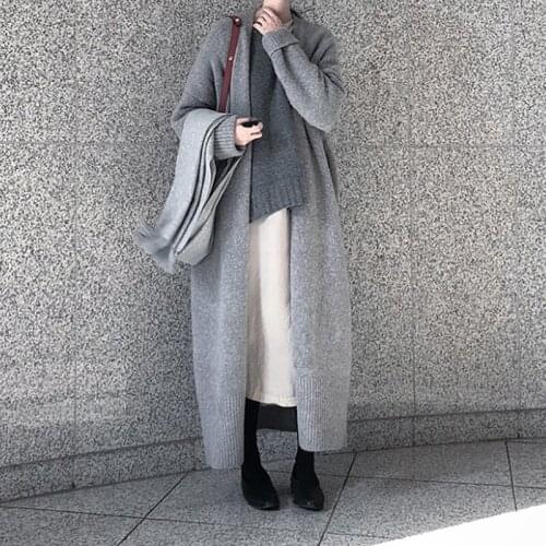 Knitted Cardigan Sweater Outerwear For Women V Neck Long Sleeve Bf Girl Casual Coats Female 2020 Autumn New Style Tide