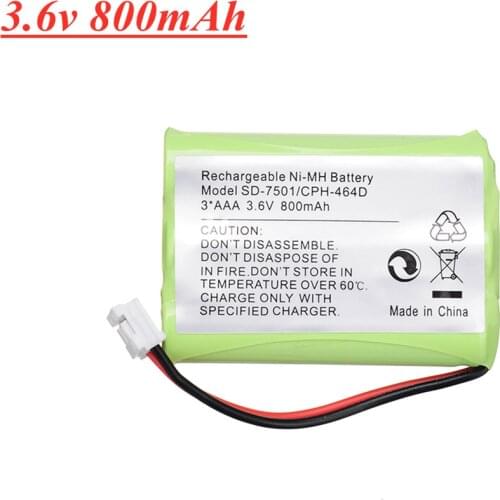 1PCS Ni-MH 3.6V 800mAh Cordless Home Phone Battery for Motorola SD-7501 V-Tech 89-1323-00-00 AT & T Lucent 27910 CPH-464D